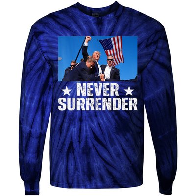 Trump 2024 Us Flag Donald Trump Election Rally Shooting 2024 Tie-Dye Long Sleeve Shirt