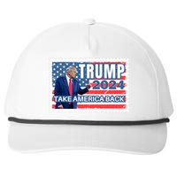 Trump 2024 USA Flag Take America Back Election Postage Stamp Snapback Five-Panel Rope Hat