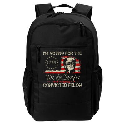 Trump 2024 Voting Convicted Felon Usa Flag Daily Commute Backpack