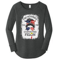 Trump 2024 Voting Convicted Felon Women's Perfect Tri Tunic Long Sleeve Shirt