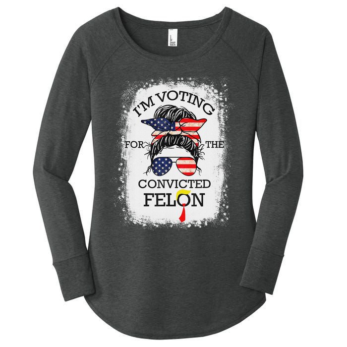 Trump 2024 Voting Convicted Felon Women's Perfect Tri Tunic Long Sleeve Shirt