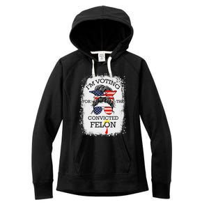 Trump 2024 Voting Convicted Felon Women's Fleece Hoodie