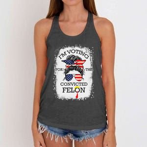 Trump 2024 Voting Convicted Felon Women's Knotted Racerback Tank