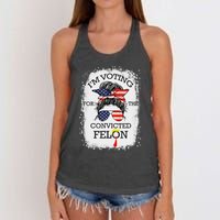 Trump 2024 Voting Convicted Felon Women's Knotted Racerback Tank