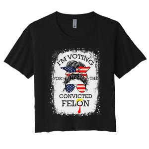 Trump 2024 Voting Convicted Felon Women's Crop Top Tee