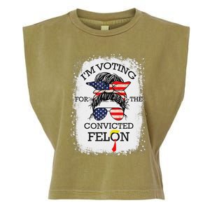 Trump 2024 Voting Convicted Felon Garment-Dyed Women's Muscle Tee