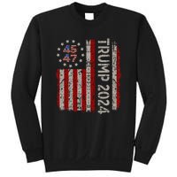 Trump 2024 Vintage 45 47 American Flag Sweatshirt