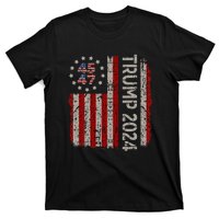 Trump 2024 Vintage 45 47 American Flag T-Shirt