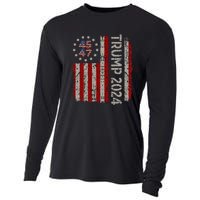 Trump 2024 Vintage 45 47 American Flag Cooling Performance Long Sleeve Crew