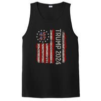 Trump 2024 Vintage 45 47 American Flag PosiCharge Competitor Tank