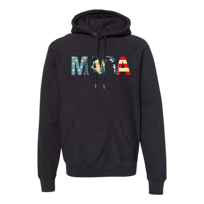 Trump 2020 Voted Maga American Flag Premium Hoodie