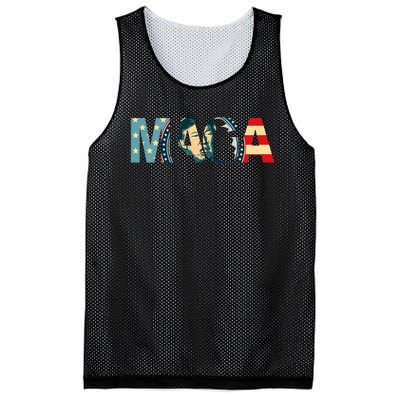 Trump 2020 Voted Maga American Flag Mesh Reversible Basketball Jersey Tank