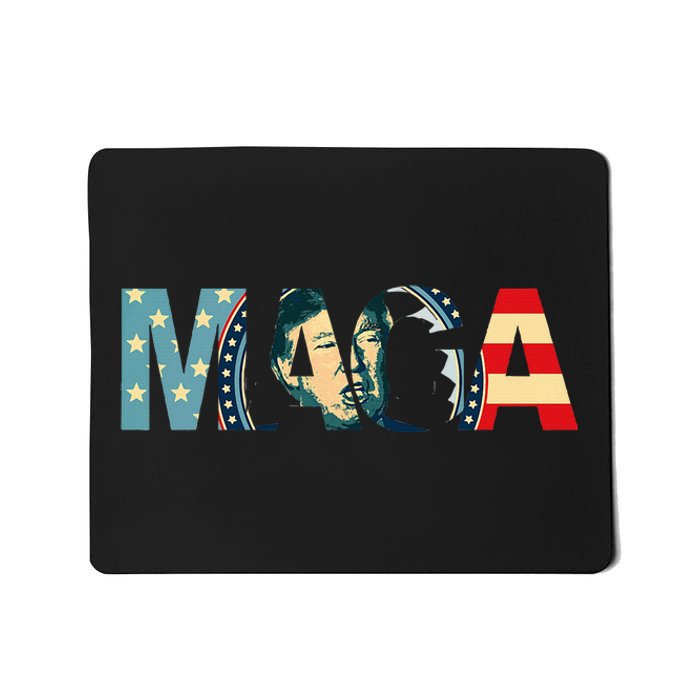 Trump 2020 Voted Maga American Flag Mousepad