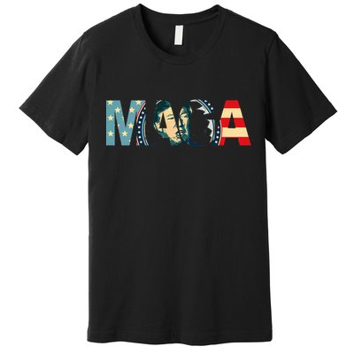 Trump 2020 Voted Maga American Flag Premium T-Shirt