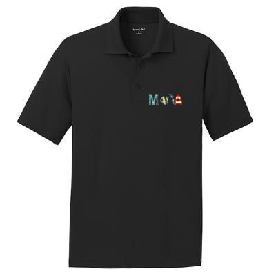 Trump 2020 Voted Maga American Flag PosiCharge RacerMesh Polo