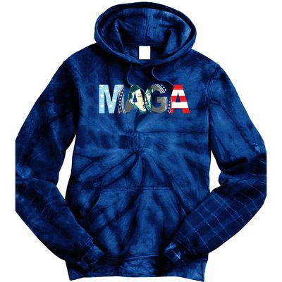 Trump 2024 Voted Maga American Flag Retro Vintage Gift Tie Dye Hoodie