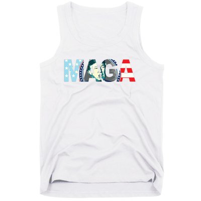 Trump 2024 Voted Maga American Flag Retro Vintage Gift Tank Top