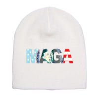 Trump 2024 Voted Maga American Flag Retro Vintage Gift Short Acrylic Beanie