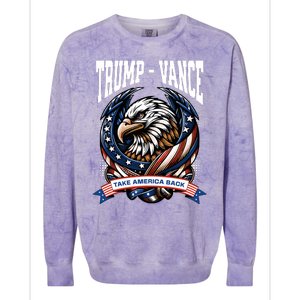 Trump 2024 Vance Take America Back Campaign Colorblast Crewneck Sweatshirt