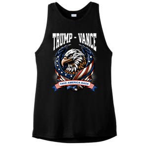 Trump 2024 Vance Take America Back Campaign Ladies PosiCharge Tri-Blend Wicking Tank