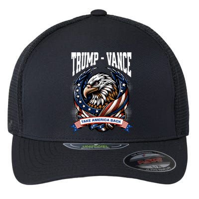 Trump 2024 Vance Take America Back Campaign Flexfit Unipanel Trucker Cap