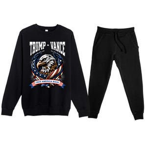 Trump 2024 Vance Take America Back Campaign Premium Crewneck Sweatsuit Set