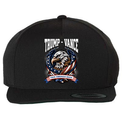 Trump 2024 Vance Take America Back Campaign Wool Snapback Cap