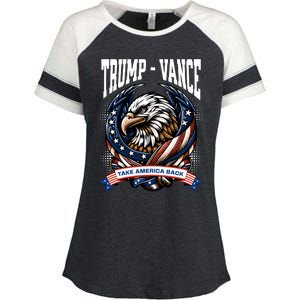 Trump 2024 Vance Take America Back Campaign Enza Ladies Jersey Colorblock Tee