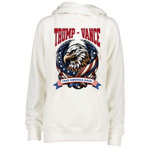 Trump 2024 Vance Take America Back Campaign Womens Funnel Neck Pullover Hood