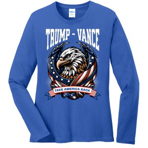 Trump 2024 Vance Take America Back Campaign Ladies Long Sleeve Shirt