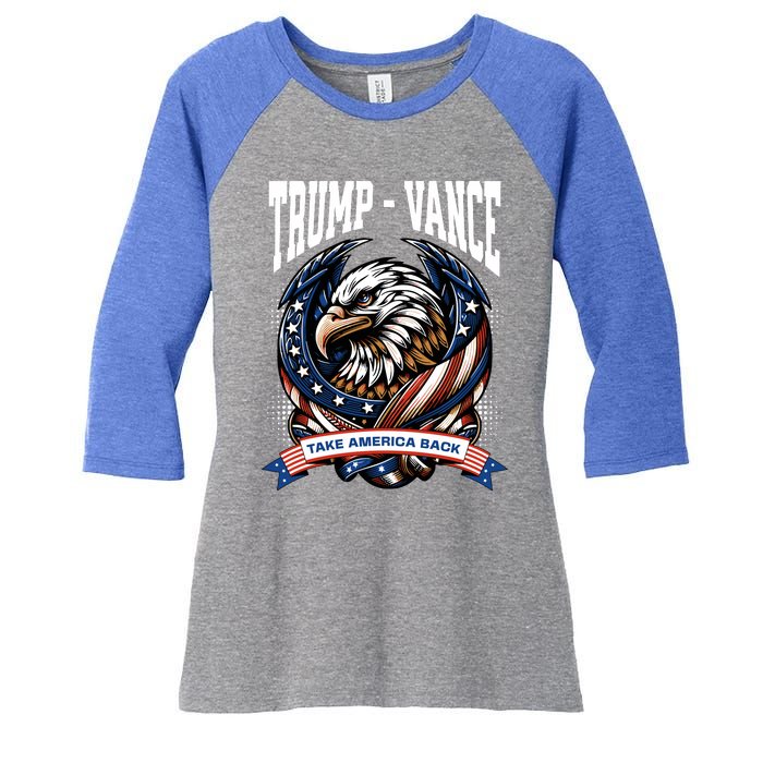 Trump 2024 Vance Take America Back Campaign Women's Tri-Blend 3/4-Sleeve Raglan Shirt