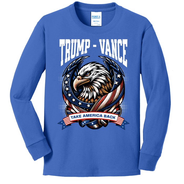 Trump 2024 Vance Take America Back Campaign Kids Long Sleeve Shirt