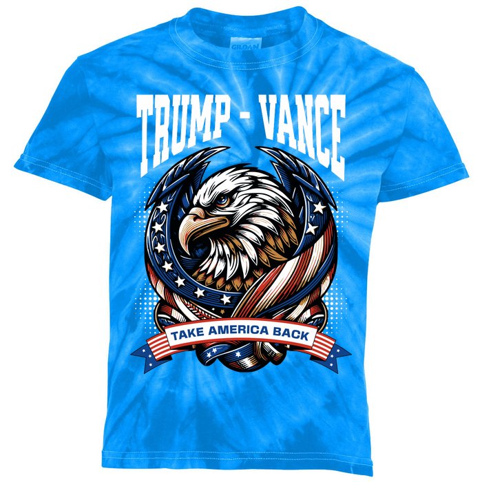 Trump 2024 Vance Take America Back Campaign Kids Tie-Dye T-Shirt