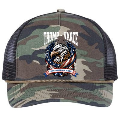 Trump 2024 Vance Take America Back Campaign Retro Rope Trucker Hat Cap