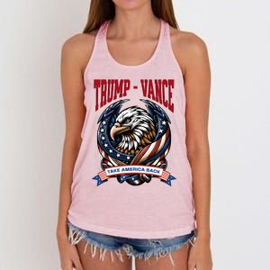 Trump 2024 Vance Take America Back Campaign Women's Knotted Racerback Tank