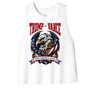 Trump 2024 Vance Take America Back Campaign Women's Racerback Cropped Tank