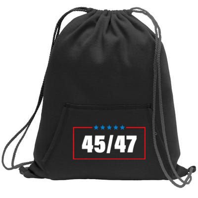 Trump 2024 Vintage 45 47 America Flag Sweatshirt Cinch Pack Bag