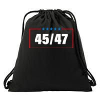 Trump 2024 Vintage 45 47 America Flag Drawstring Bag