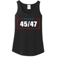 Trump 2024 Vintage 45 47 America Flag Ladies Essential Tank