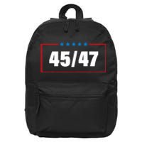 Trump 2024 Vintage 45 47 America Flag 16 in Basic Backpack