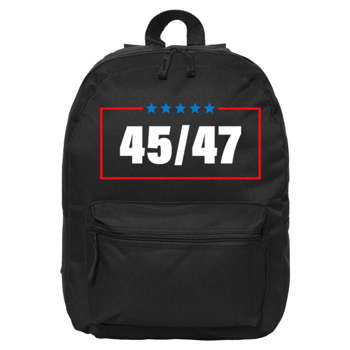 Trump 2024 Vintage 45 47 America Flag 16 in Basic Backpack