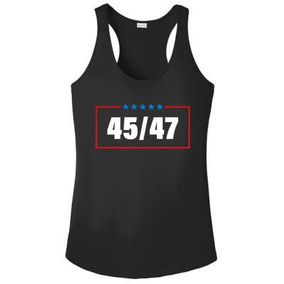 Trump 2024 Vintage 45 47 America Flag Ladies PosiCharge Competitor Racerback Tank