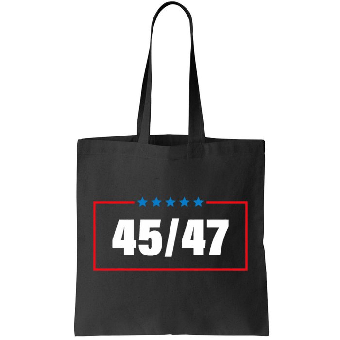 Trump 2024 Vintage 45 47 America Flag Tote Bag