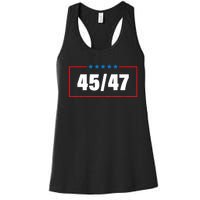 Trump 2024 Vintage 45 47 America Flag Women's Racerback Tank