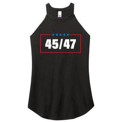 Trump 2024 Vintage 45 47 America Flag Women's Perfect Tri Rocker Tank