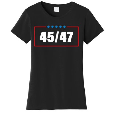 Trump 2024 Vintage 45 47 America Flag Women's T-Shirt