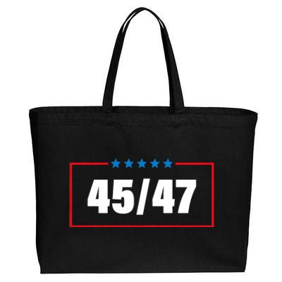 Trump 2024 Vintage 45 47 America Flag Cotton Canvas Jumbo Tote