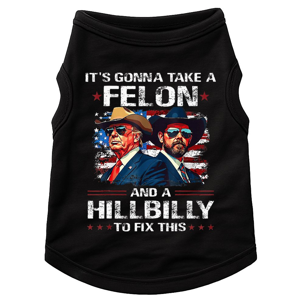 Trump 2024 Vance 2028 Funny Felon Hillbilly Fix Doggie Tank