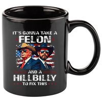 Trump 2024 Vance 2028 Funny Felon Hillbilly Fix 11oz C Handle Ceramic Mug