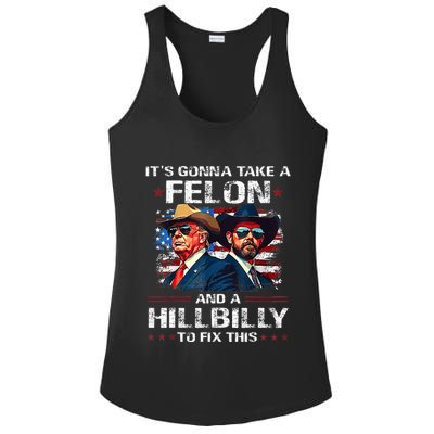 Trump 2024 Vance 2028 Funny Felon Hillbilly Fix Ladies PosiCharge Competitor Racerback Tank